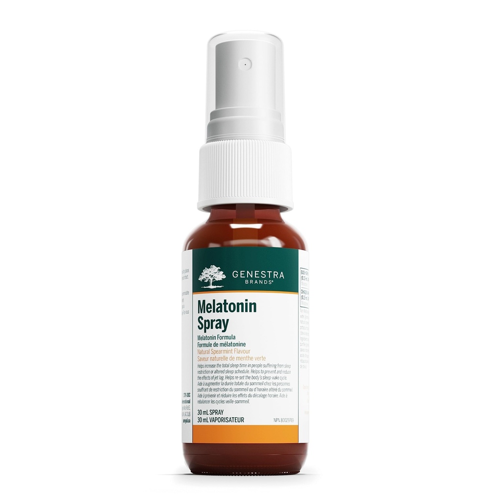 Genestra Brands Melatonin Spray | Sleep Support in Easy Dosing Spray | 1 fl. oz. | Spearmint Flavor