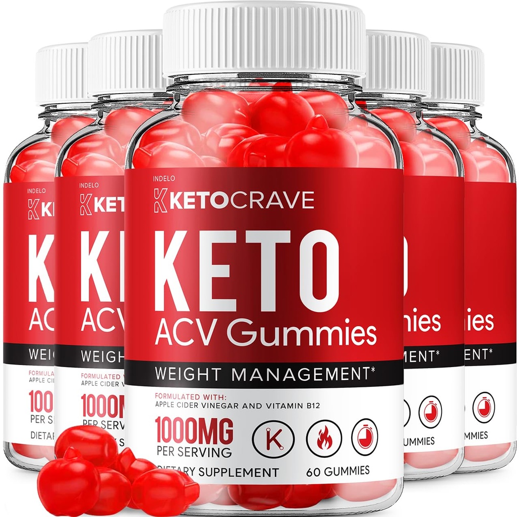 (5 Pack) Crave Keto ACV Gummies - Advanced Formula Crave Keto Plus ACV Weight Management Gummies Apple Cider Vinegar Crave ACV Gummies Dietary Supplement Reviews Men Women (300 Gummies)