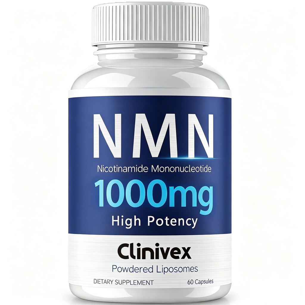 Liposomal NMN Supplement 1000mg - 99% Pure NAD+ for Aging Support, Cell Energy & Muscle Function - Supports Longevity for Women & Men – Gluten-Free, 60 Veggie Capsules, 30-Day Supply