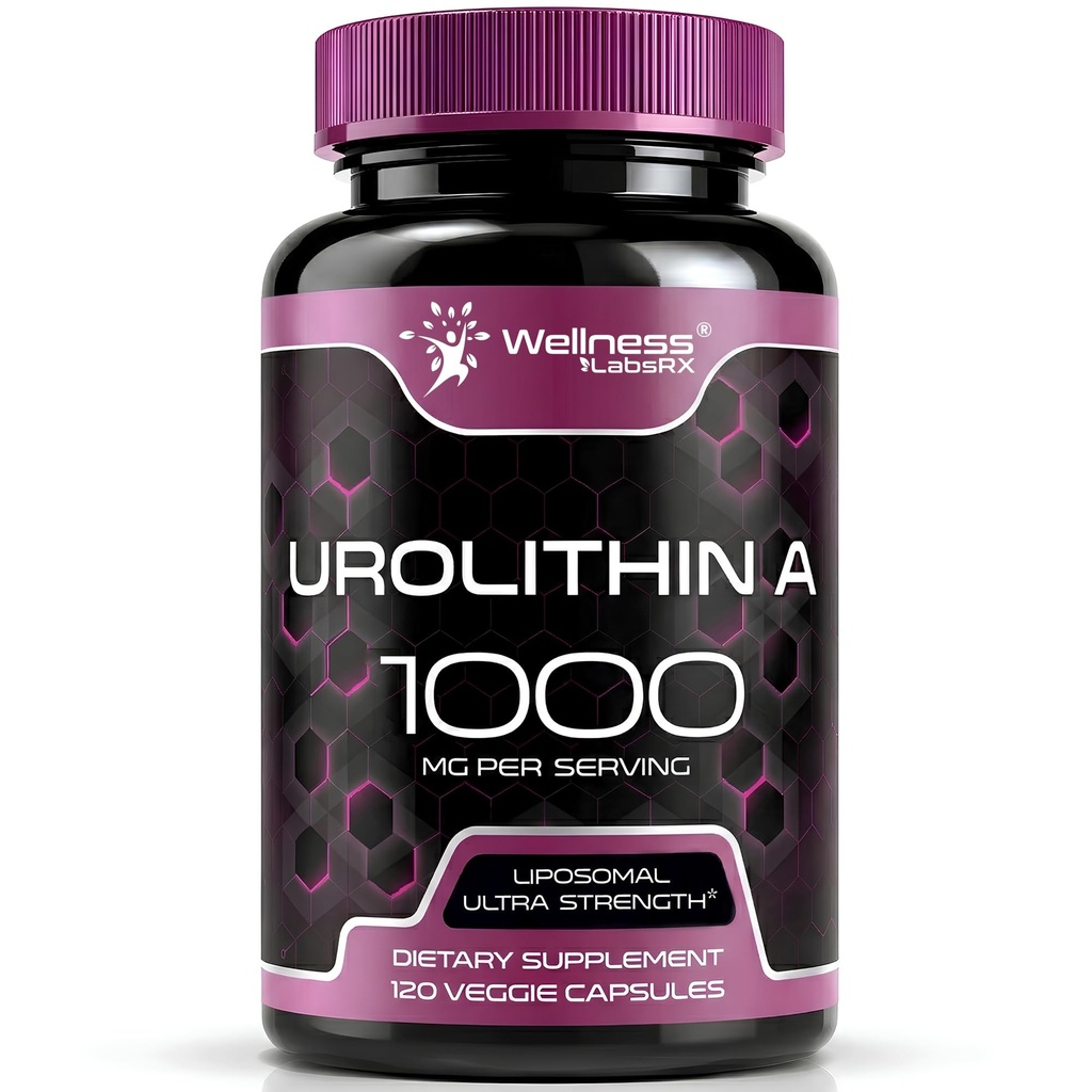 Urolithin A Supplement Capsules 1,000mg (98.9% Pure) – Advanced Urolithin A+ Formula for Cellular Renewal & Mitochondrial Support, High-Strength Muscle Health Support- 120 Count
