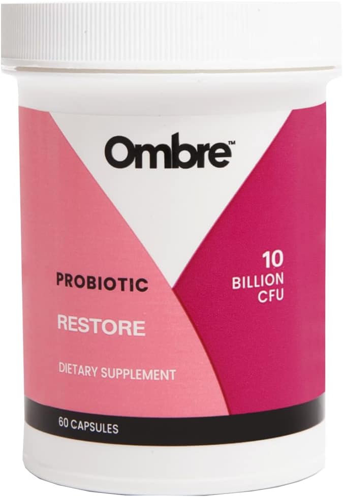 Ombre Herstel Probiotica voor vrouwen, Dagelijkse Gut Health Supplement voor vaginale, spijsverterings-, urinetrek, & Immuun Support, 10 miljard CFU, Houdbaarheid, 30 porties
