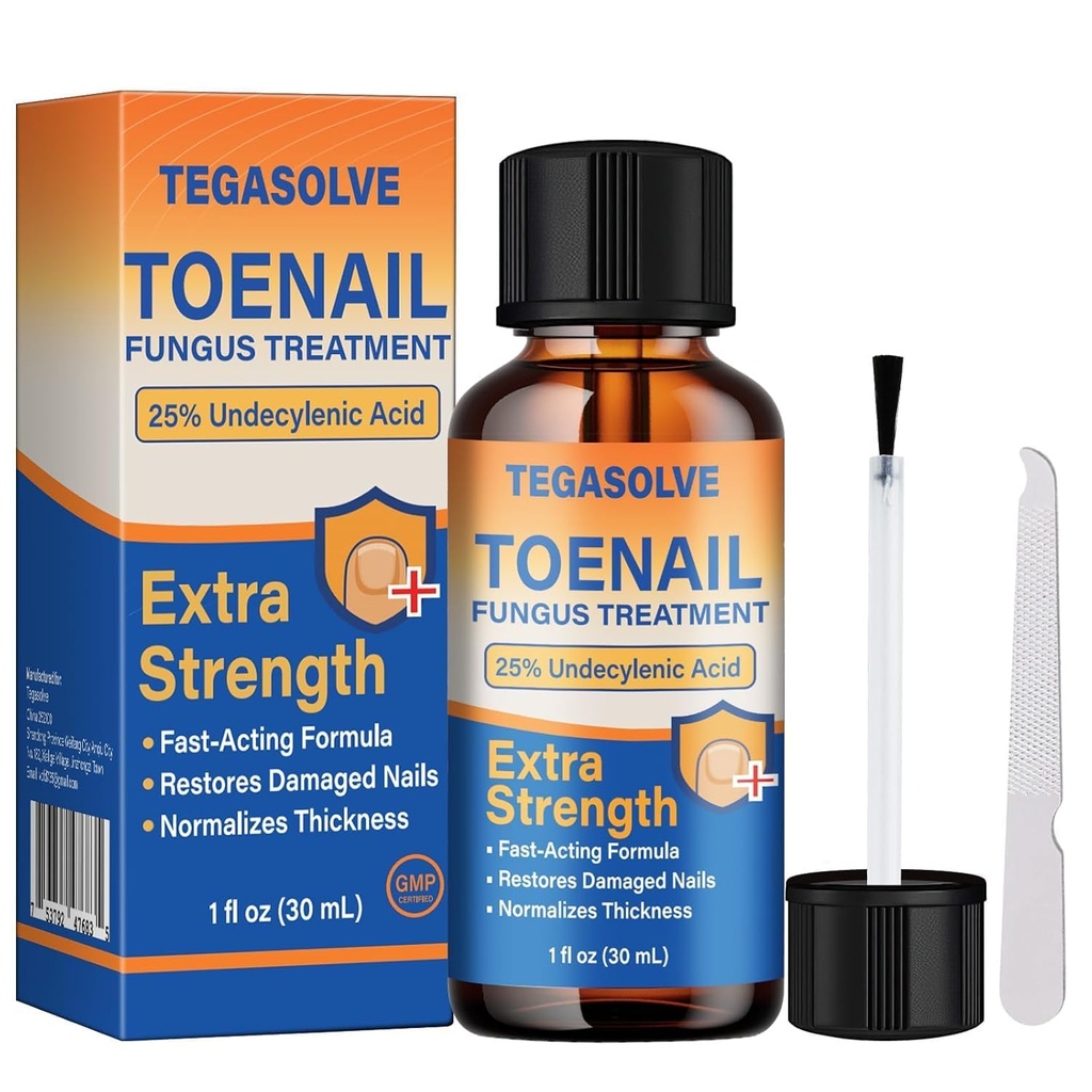 Toenail Fungus Treatment Extra Strength – 25% Undecylenic Acid Antifungal Solution for Thick, Discolored Nails – Podiatrist Recommended with Tea Tree, Aloe Vera & Soothing Botanicals (1 Pcs)