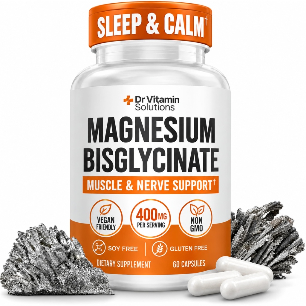 Magnesium Bisglycinate 400mg, Glycinate Chelate, High Absorption, 60 Caps