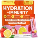Venture Pal 2-in-1 Hydration + Immune Electrolytes Powder Packets with 7 Electrolytes & 6 Vitamins, Elderberry, Turmeric, Echinacea | Liquid Daily IV Drink Mix | Sugar Free | Keto Friendly, 16 Sticks