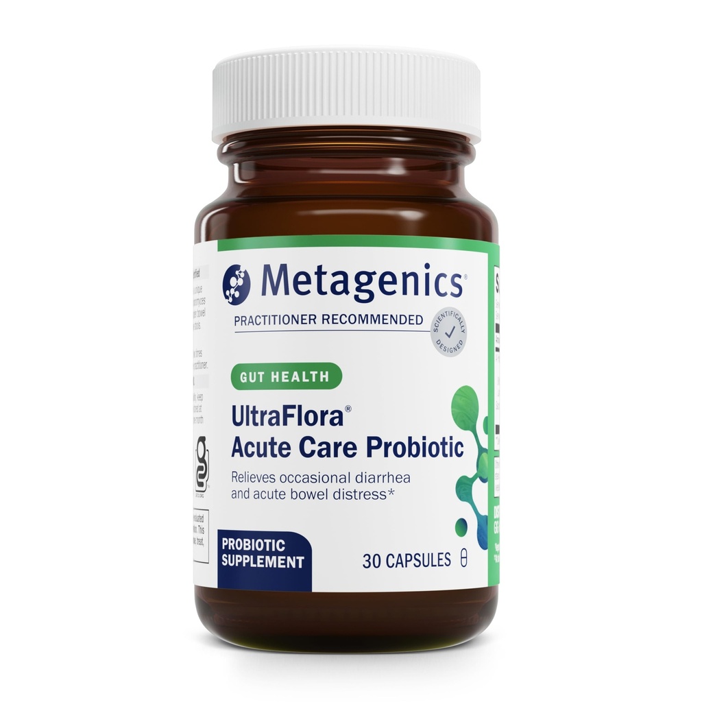 Metagenics UltraFlora Acute Care – Probiotic Supplement for Rapid Relief of Acute Bowel Distress, Bloating & Gas – Supports Healthy Gut Flora & Digestive Comfort – Non-GMO – 30 Capsules*