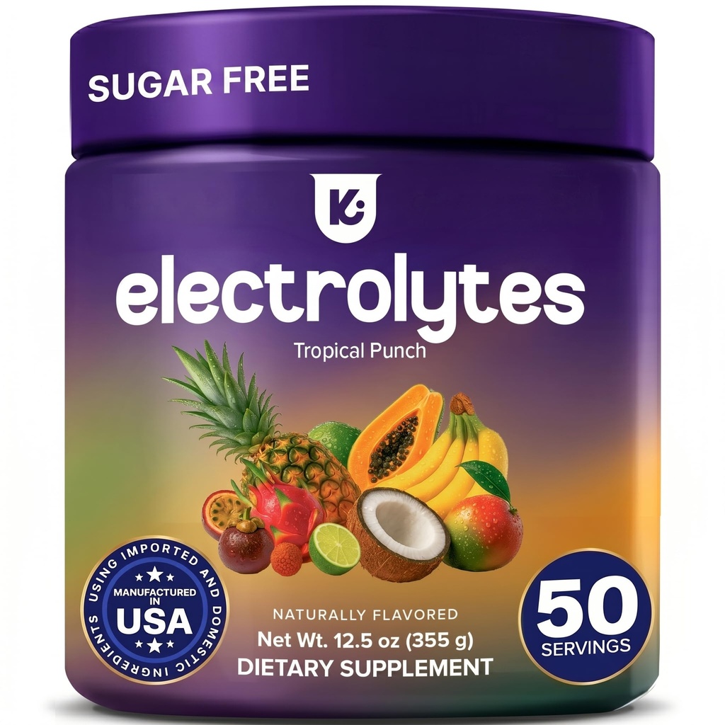 Keppi Sugar Free Electrolytes Powder – Tropical Punch, 50 Servings – Clean Hydration Drink with High Potassium, Magnesium & Trace Minerals – Zero Sugar, No Calorie, Low Sodium Daily Electrolyte Powder