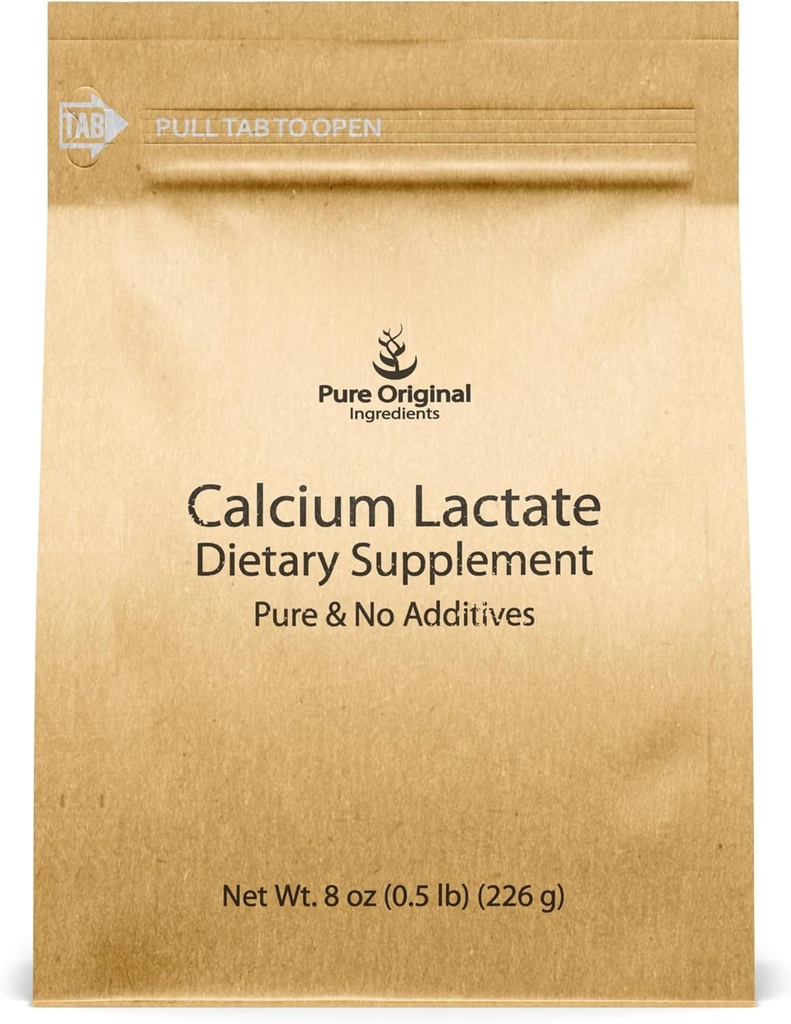 Pure Original Ingrediënten Calcium Lactaat (8 oz) Calciumsupplement, Elektrolyt