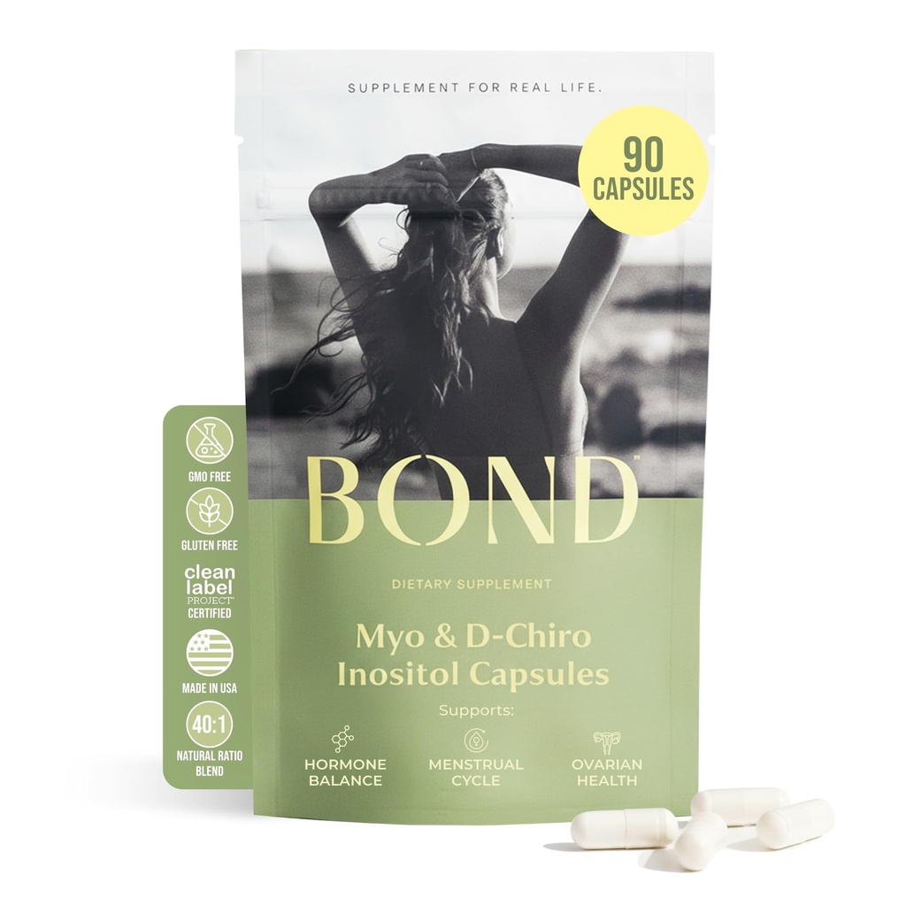 BOND Myo-Inositol & D-Chiro Inositol Supplement voor vrouwen Ondersteunt Hormone Balance, gezonde ovulatie & reguliere cycli 