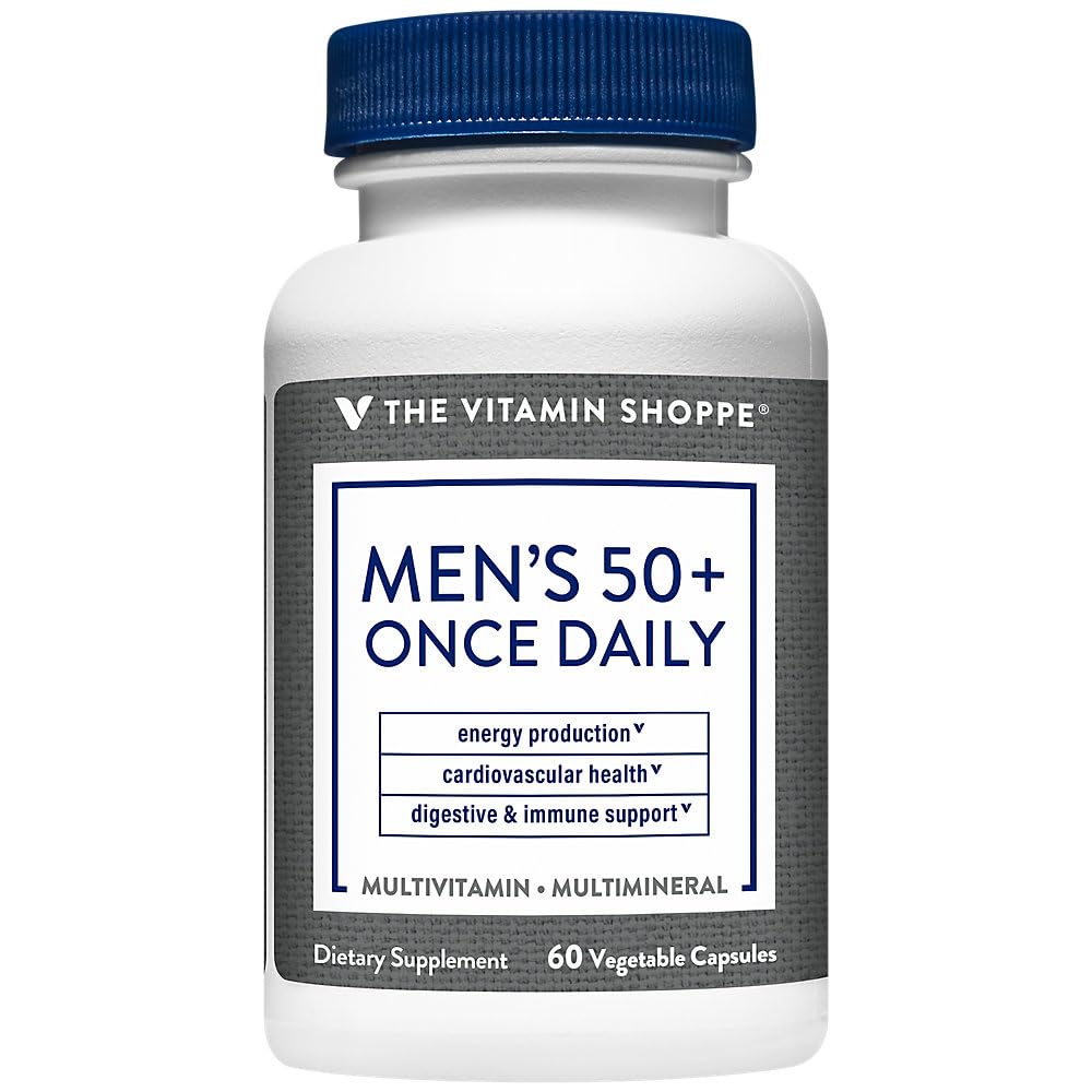 The Vitamin Shoppe MenaTMs 50+ Once Daily Multivitamin a Immune, Energy, Digestive, and Cardiovascular Support (60 Capsules)