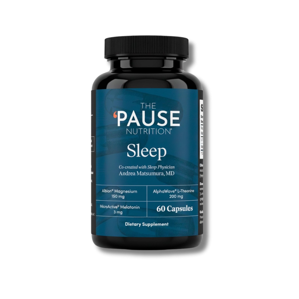 The 'Pause Life Sleep Supplement, Non Habit Forming Nighttime Blend of Magnesium, MicroActive Melatonin, & L Theanine, Sleep & Relaxation Support for Men & Women, Gluten Free, 60 Capsules, 30 Servings