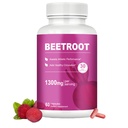Beet Root Capsules – 1300mg Beetroot Powder for Natural Energy & Endurance Support, Non-GMO, 60 Capsules, 30-Day Supply (1pc)