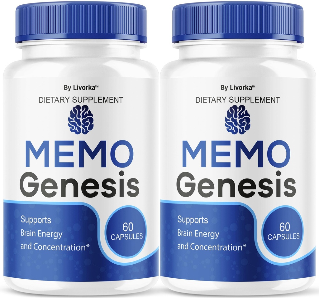 (2 Pack) Memo Genesis Capsules - Original MemoGenesis Brain Health Daily Support Pills Natural Advanced Formula Cognitive Health & Function to Help Maintain Clarity Focus, 120 Capsules for 2 Months