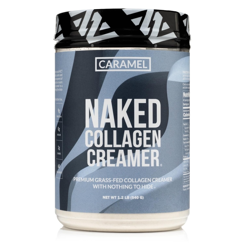 Naked Collagen Coffee Creamer - Caramel Collagen Creamer For Coffee - Dairy-Free, Gluten-Free, GMO-Free - Support Hair, Skin, and Nails - 40 Servings
