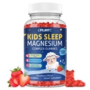 Magnesium Gummies for Kids, Magnesium Glycinate Gummies with Chamomile, Lemon Balm, Calcium, Vitamin B6, D3 for Kids & Adults Sleep, Growth, Calm & Relaxation, Sugar Free, Strawberry Flavor, 60 Counts
