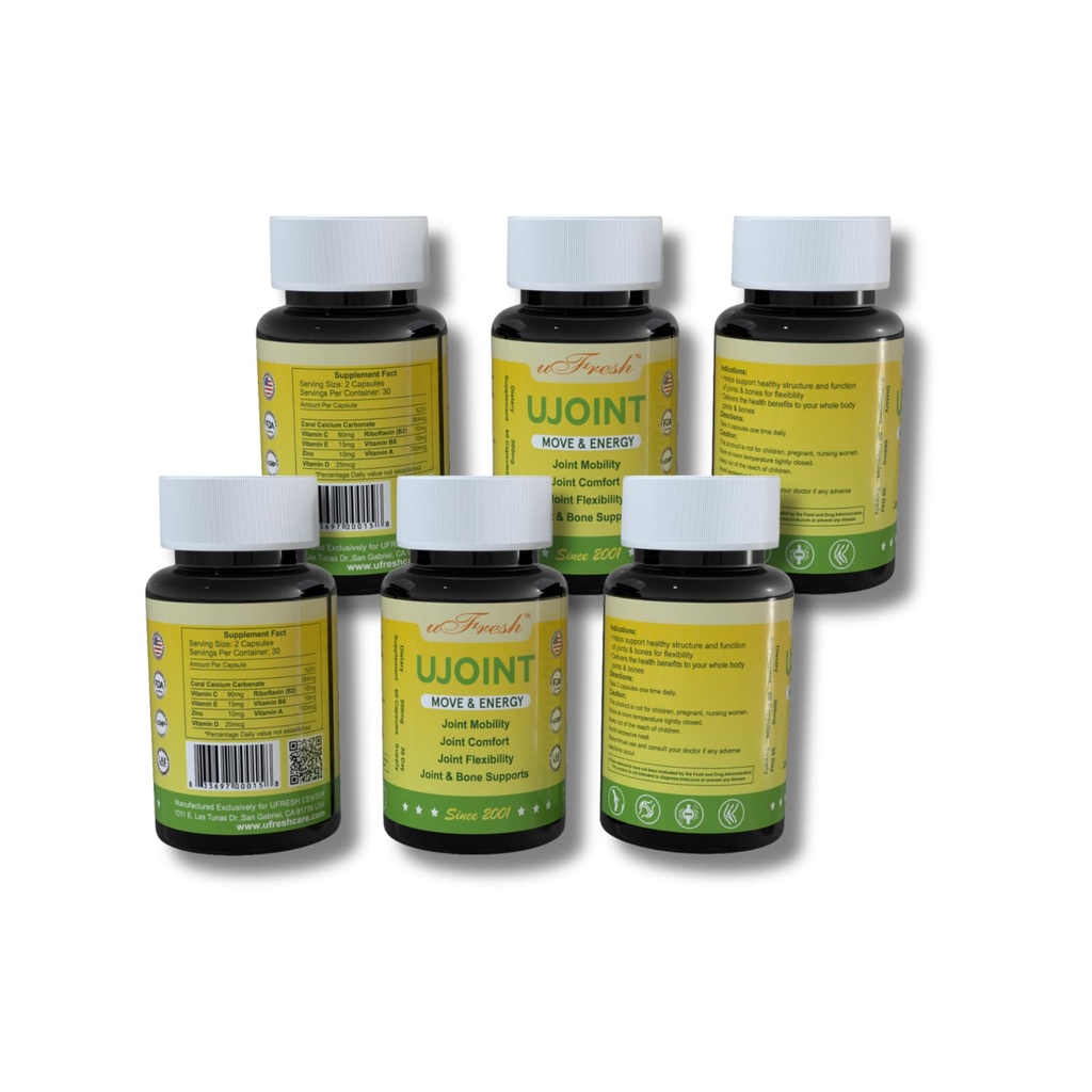 UJoint Move & Energy Joint Support Supplement, Calcium & Vitamin Formula, Joint Mobility, Flexibility & Bone Support (6)
