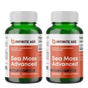 INFINITE AGE 2 Pack of 1250mg Sea Moss Advanced Superfood Capsules, 120 Count - High-Potency, Vegan, Made in The USA - Irish Seamoss, Bladderwrack, Burdock Root - Algehele gezondheid, Immunity Support