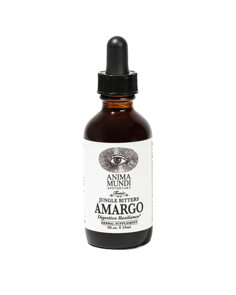 Anima Mundi Apothecary Amargo Digestive Bitters - Herbal Digestive Bitters Tonic for Cleansing - Liquid Liver Cleanse and Detox Drops with Organic Ingredients (2oz / 60ml)