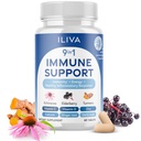 ILIVA-by-INDICAID 9-in-1 Immune Support Supplement: Daily Serving for Respiratory Immunity, Vitamin C, D3, Calcium, Zinc, Proprietary Herbal Elderberry+echinacea+Turmeric. 60 Tablets for 30 Days