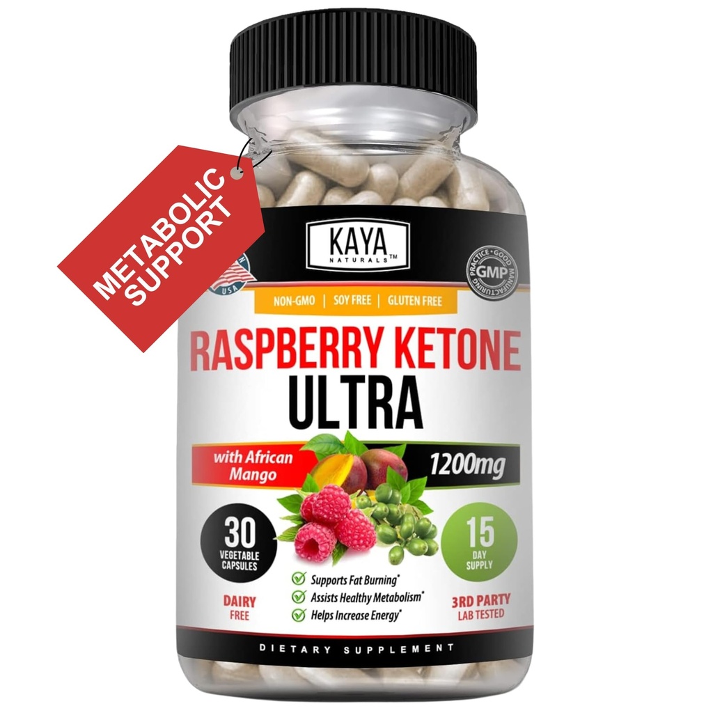 Kaya Naturals Keto Diet Raspberry Ketone - gewichtsverlies supplement, eetlust controle, Boost Metabolisme - 30 Tel...