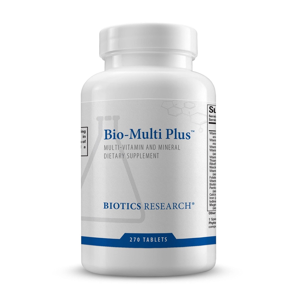 BIOTICS RESEARCH Bio-Multi Plus - Robust Foundational Multivitamin/Mineral Formula, Contains Plant-Based Trace Minerals 270 Tablets