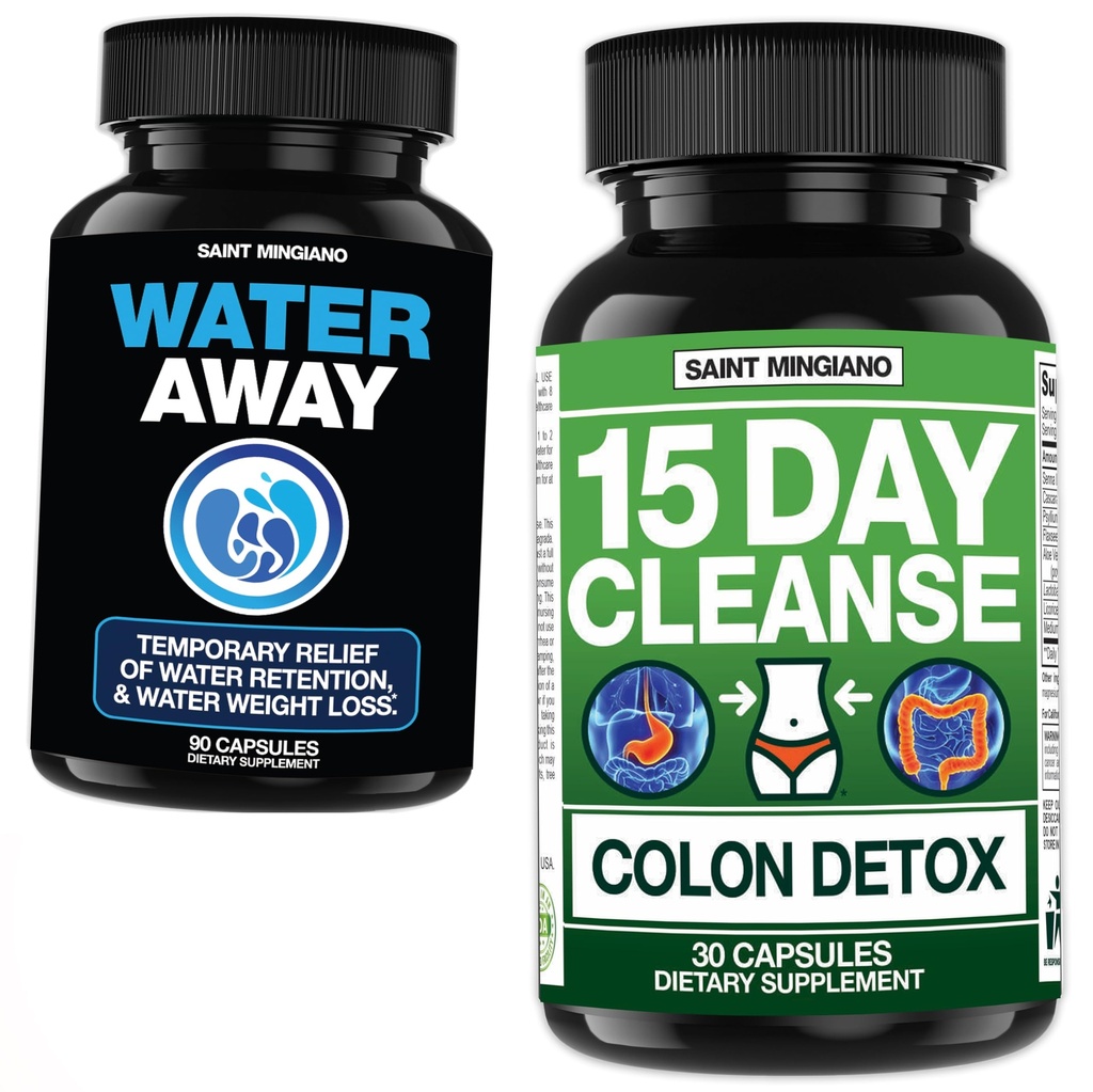15 Day Cleanse | Colon Detox - with - Water Away - Diuretic Water Pills