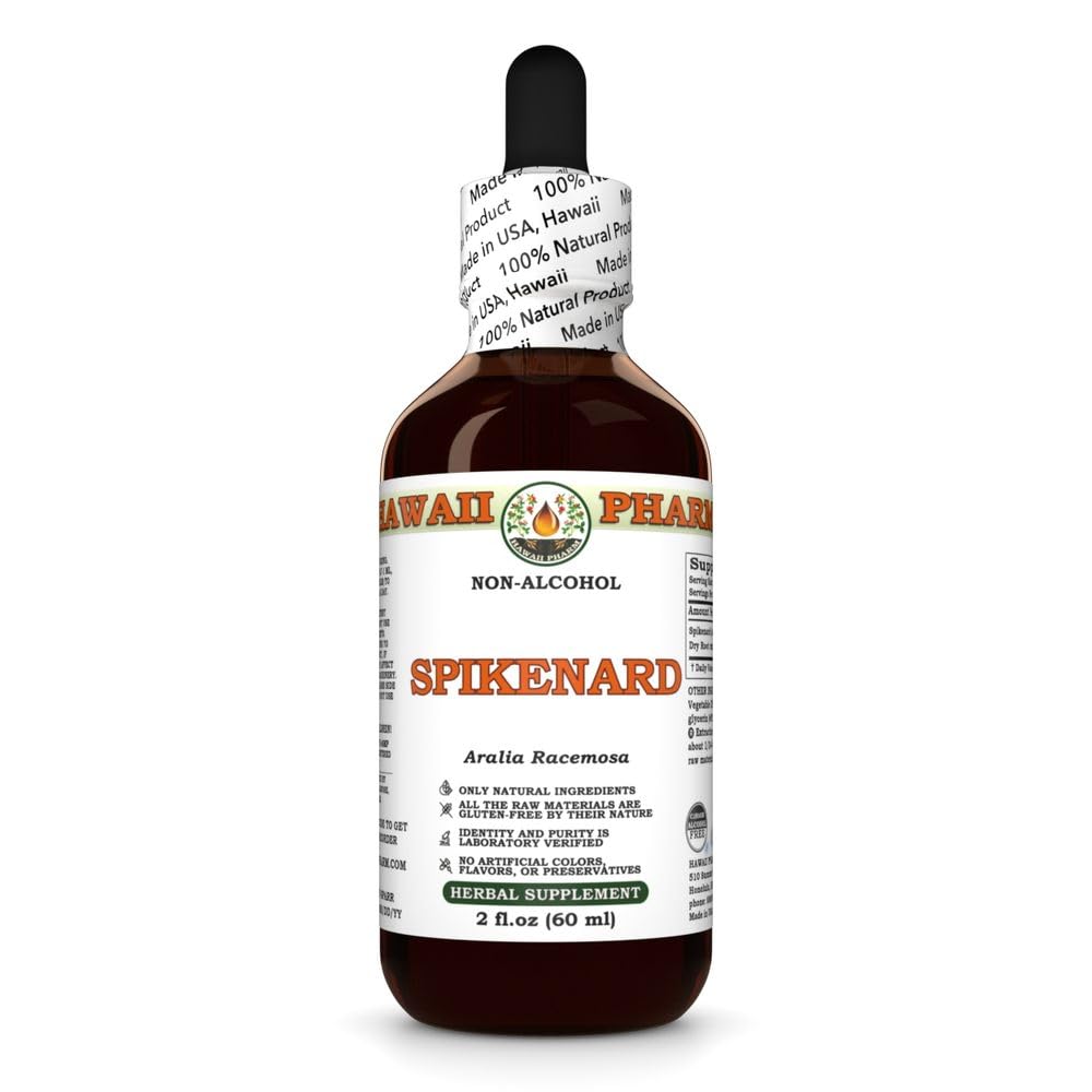 Hawaii Pharm Spikenard Alcohol-Free Extract, Glycerite for Respiratory Comfort, Promotes Clear Breathing, Supports Heart & Circulatory Wellness, Promotes Digestive System - 2 fl.oz