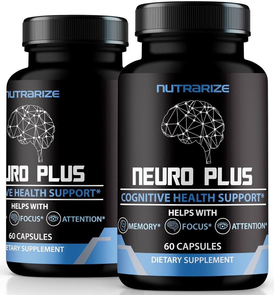 (2 Pack) Neuro Plus Capsules, Official Formula to Support Balanced Health & Wellness, All Natural Pills for Memory and Focus, Premium Neuro+ Review (120 Capsules)