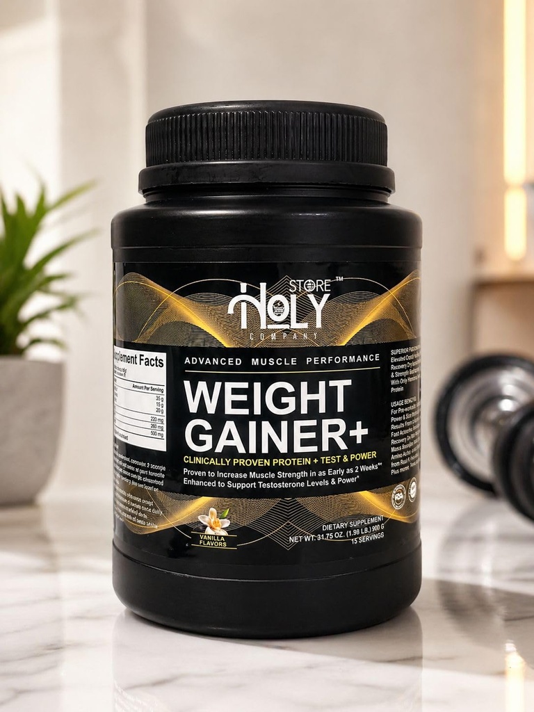 Weight Gainer Protein Powder Muscle Mass Builder Vanilla Flavor 15 Servings