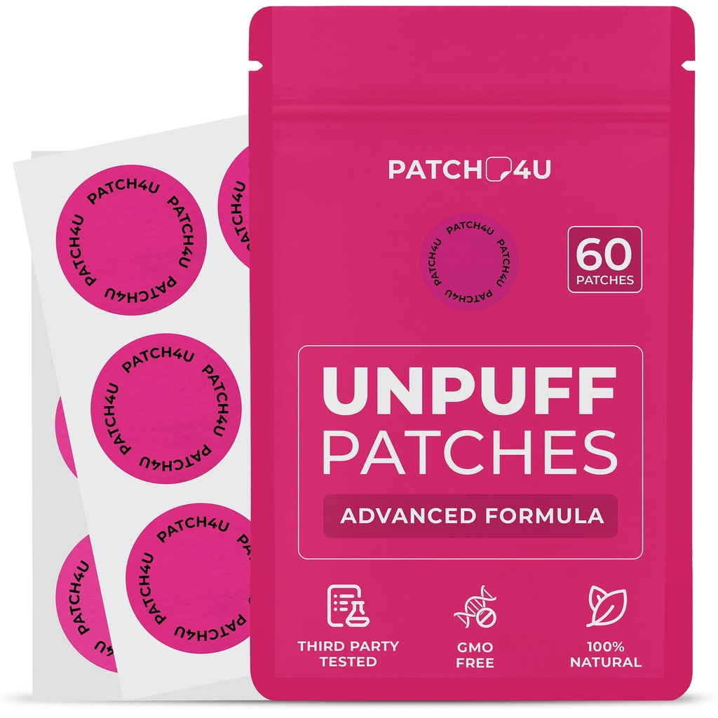 PATCH4U Unpuff Patches with Dandelion & Ginger 60 Count (60 Day Supply)