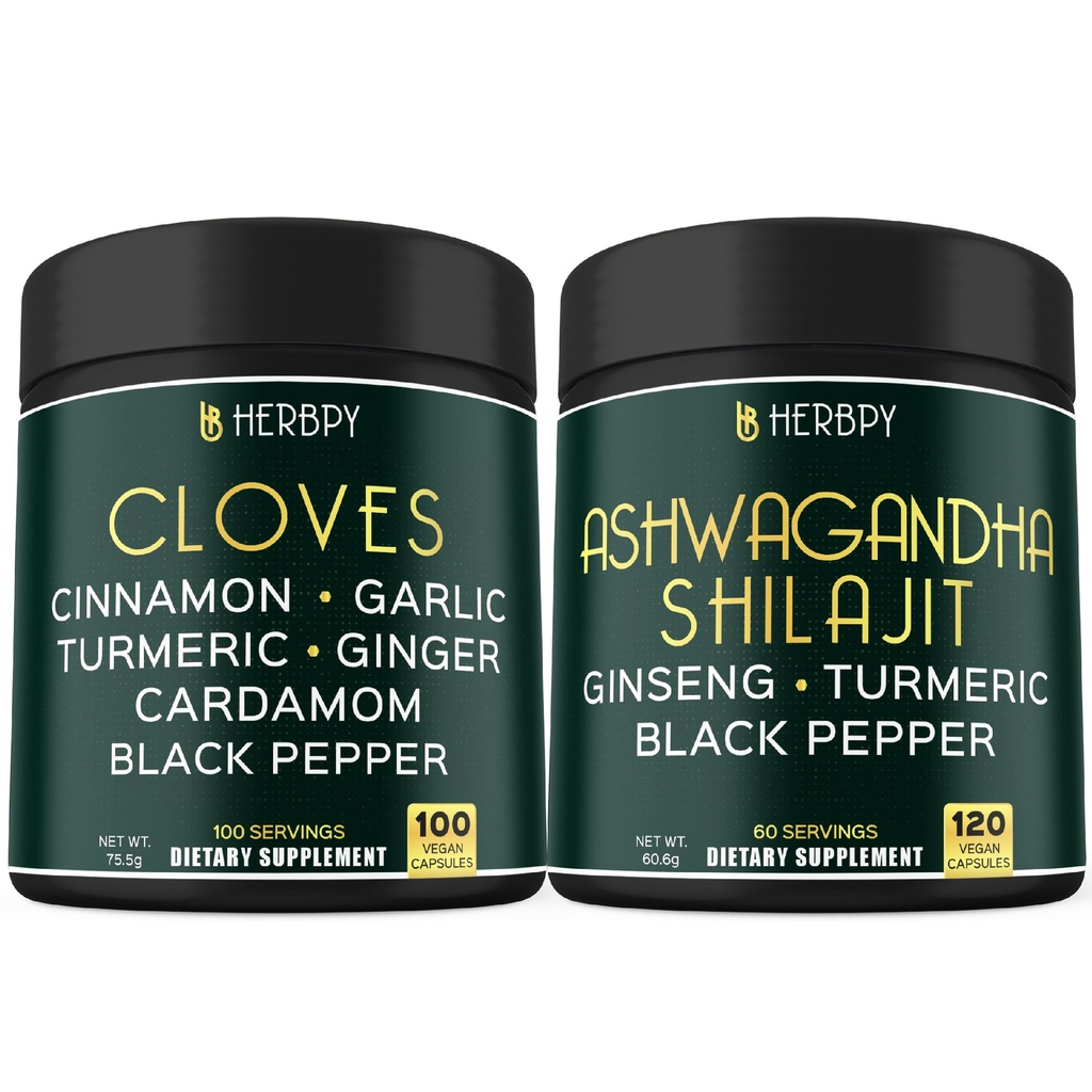 Bundel 7in1 Kruidnagel Supplement en 5in1 Ashwagandha Shilajit