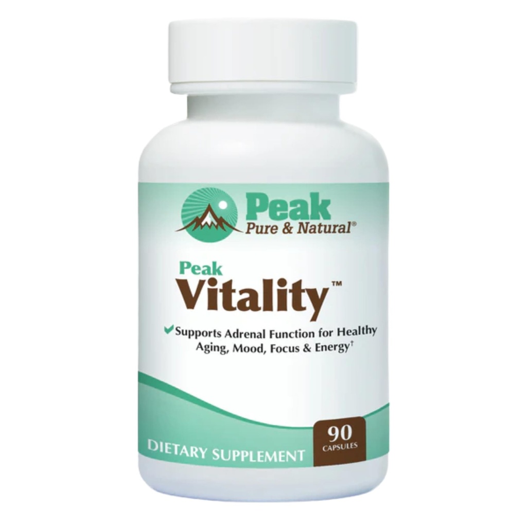 Peak Vitality Adrenal Support Supplement - Boswellia, Holy Basil, L-Theanine and Ashwagandha Supplement - Adaptogens for Mood, Natural Cortisol Support (90 Capsules)