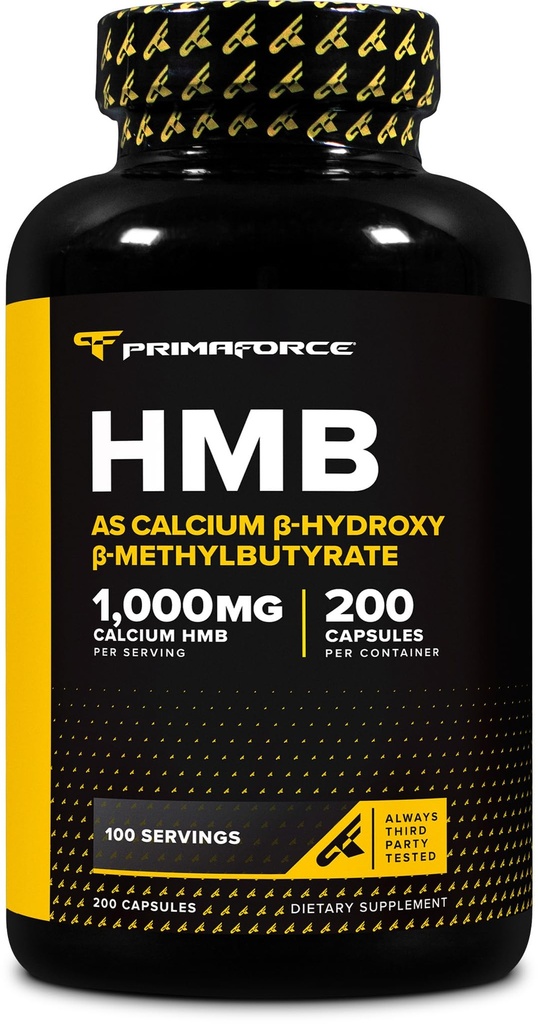 Primaforce HMB Supplement (1,000mg) 200 Capsules - As Calcium β-Hydroxy β-Methylbutyrate, 100 Servings