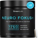 Green Lab® NEURO FOKUS+ | Clinically Inspired Nootropic Complex | 1750 mg Smart Brain Formula with Alpha-GPC & Tyrosine | Cognitive Performance & Synaptic Function - 2 month supply