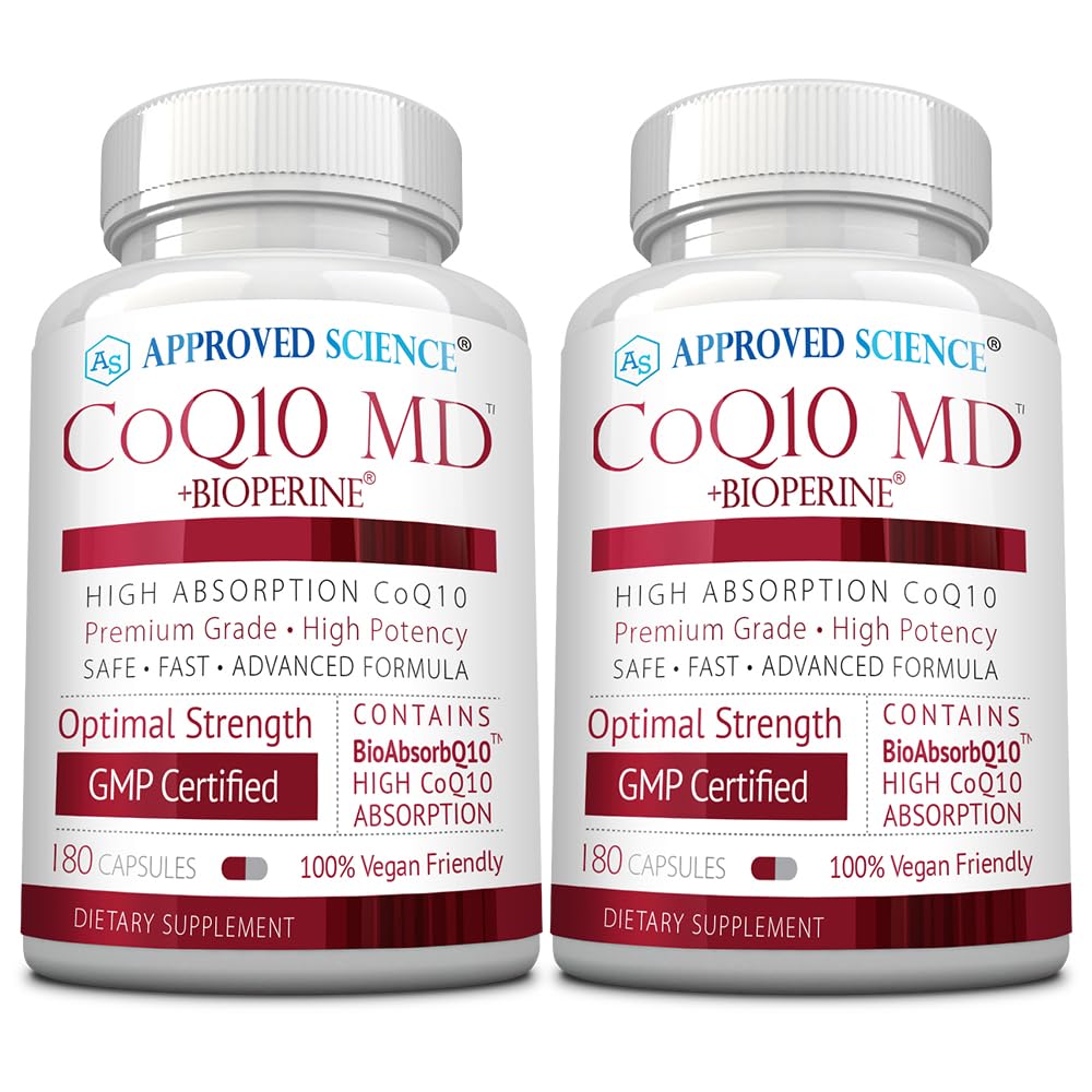 Goedgekeurde Science® CoQ10 MD - Extra sterkte 300mg Pure CoQ10 met BioPerine® voor snellere absorptie - Optimale ondersteuning - 6 maanden levering