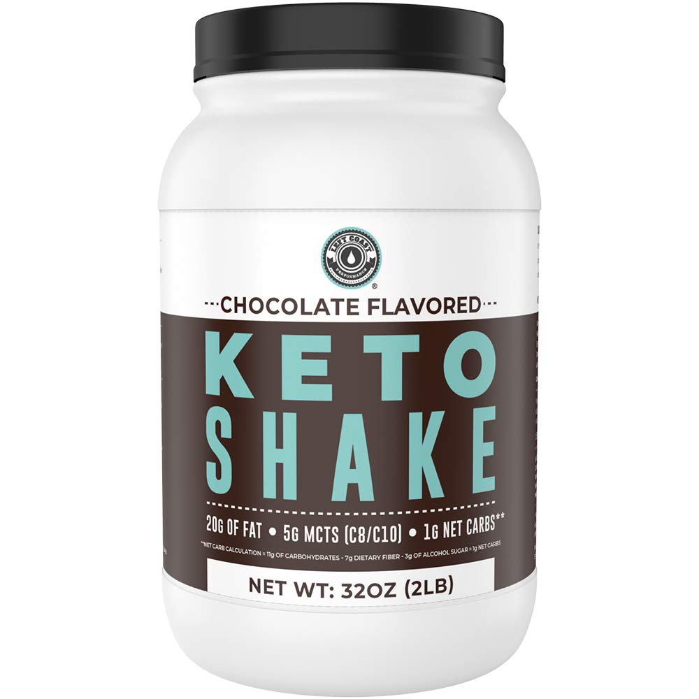Keto Meal vervangingsshakes, chocolade, 2lbs, lage Carb Keto Proteïne Shake Mix, MCT Powder, Grass Fed Gehydrolyseerde Collagen Peptiden, Keto Breakfast Shake, 20g vet, 14g eiwit, 1 Net Carb, Zero Sugar