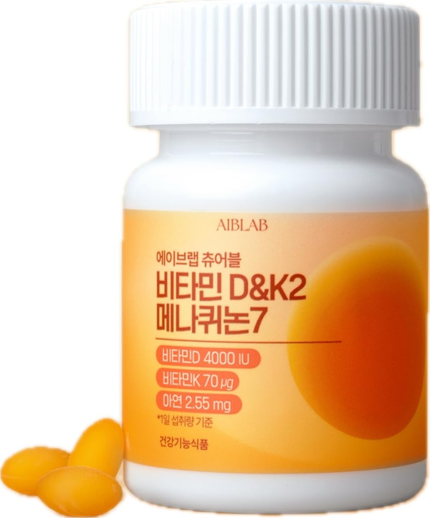 Vitamin D3 + K2 (MK-7) Supplement - High Potency 2-in-1 Formula for Bone Health & Essential Nutrient Support - Maximum Absorption with Menaraquin-7-60 Tablets