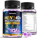 Multivitamin Gummies for Men 40 Plus - Vitamin A C D E B6 B12 with Omega-3 Calcium for Men - Energy & Immune Support Daily Vitamins - Sugar-Free & Vegan