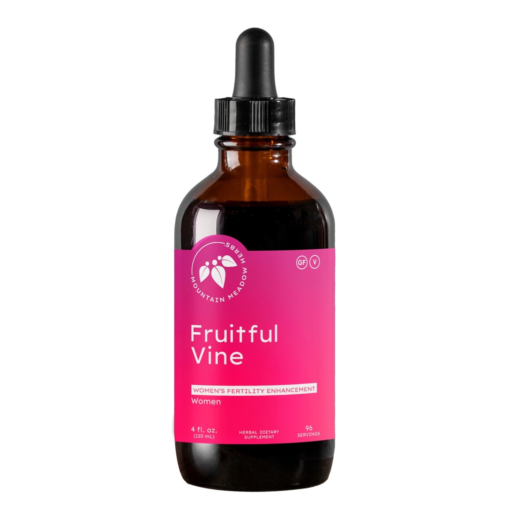 Mountain Meadow Kruiden Fruitige wijn - Hormonale en reproductieve gezondheidsondersteuning voor vrouwen, Dong Quai, Chaste Tree en Herbal Blend voor vruchtbaarheid en cyclusbalans, 4oz