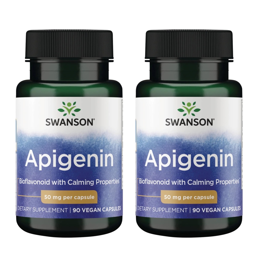 Swanson Apigenin-Bioflavonoid Supplement Natuurlijke Prostaat Support-Metabolisme & Zenuwgezondheid Ondersteuning-Kan slaap en ontspanning 90 Caps, 50mg Elke 2 Pack