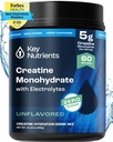 KEY NUTRIËNTEN Creatine Monohydraat Poeder + Elektrolyten, 5000mg Creatine Poeder, Micronized Creatine Monohydraat, Creapure Creatine - 60 Servers, Made in USA