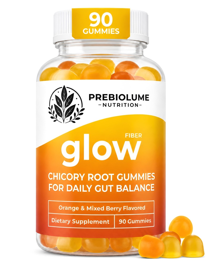 Fiber Gummies for Adults – Supports Digestive Health & Regularity, Gut Health for Women & Men, Prebiotic Chicory Root Inulin Gummies, Orange & Mixed Berry Flavored 5g Per Serving, Vegetarian, 90 Count
