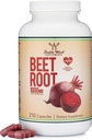 Beetwortelpoedercapsules (Organisch en Veganistisch) (210 aantal, 1000 mg per portie) - Supervoedsel van bieten met hoge nitraatgehalte voor algemene gezondheidsondersteuning door dubbel hout