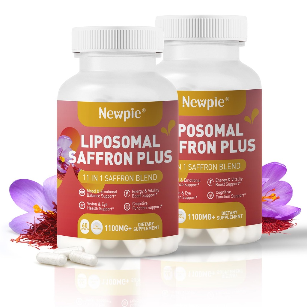 Saffron Supplements - 100% Pure Saffron Extract Capsules - Natural Mood Enhancer, Supports Eye & Heart Health, Boosts Energy - Premium Supplement for Women & Men（60 Servings (2)