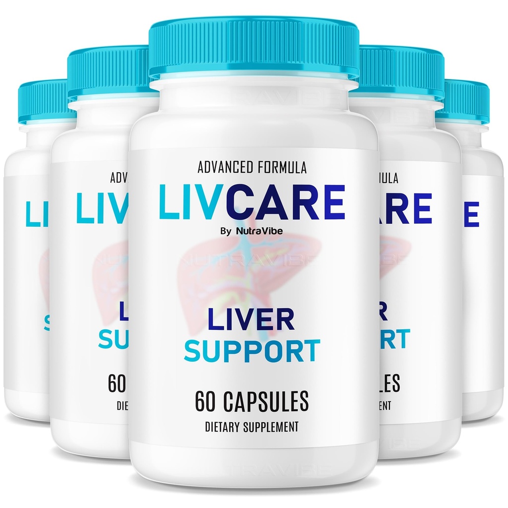 (5 Pack) LivCare – Premium Liv Care Liver Support Formula with Natural Ingredients for Detox, Balance, & Gentle Body Cleanse | Easy-to-Take Pills, 150 Day Supply, Official Review (300 Capsules)