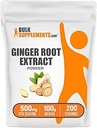 BulkSupplements.com Gemberwortelextractpoeder - Gembersupplement, Gemberwortelpoeder - Kruidensupplement, Glutenvrij, 500mg per portie, 500g (1.1 lbs) (verpakking van 1)