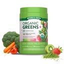 Nature's Truth Organic Greens Powder | 20 Plus Superfoods | 5.18 Oz | Digestive Enzymes & Prebiotic Blend | Strawberry Kiwi Flavor | Vegan, Non-GMO & Gluten Free Supplement