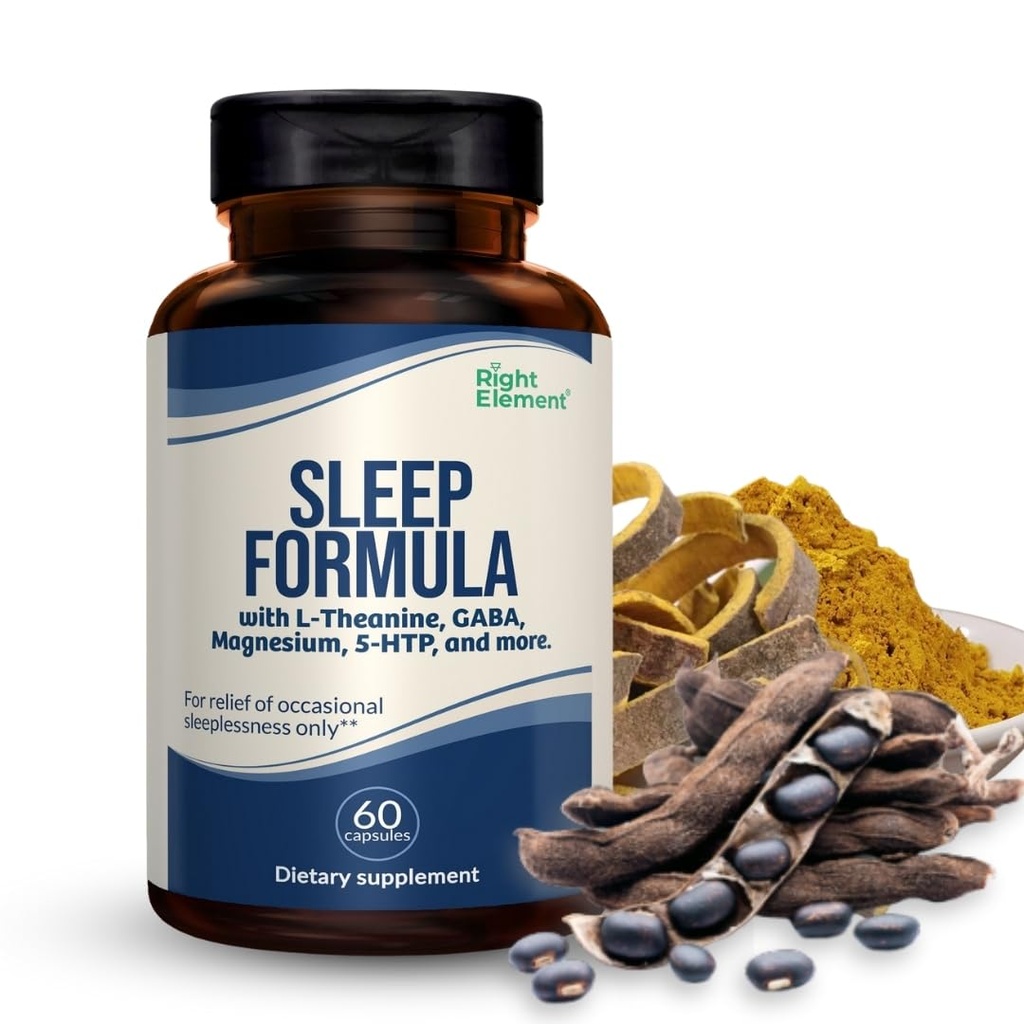 Sleep Formula, with L-Theanine, GABA, Magnesium, 5-HTP, and More (1-Pack)