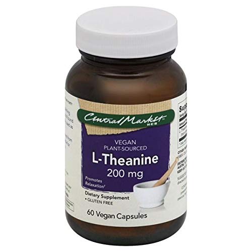 Central Market Vegan Plant Sourced L Theanine Gluten Free Promotes Relaxation, 200mg 60 ct Amino Acids