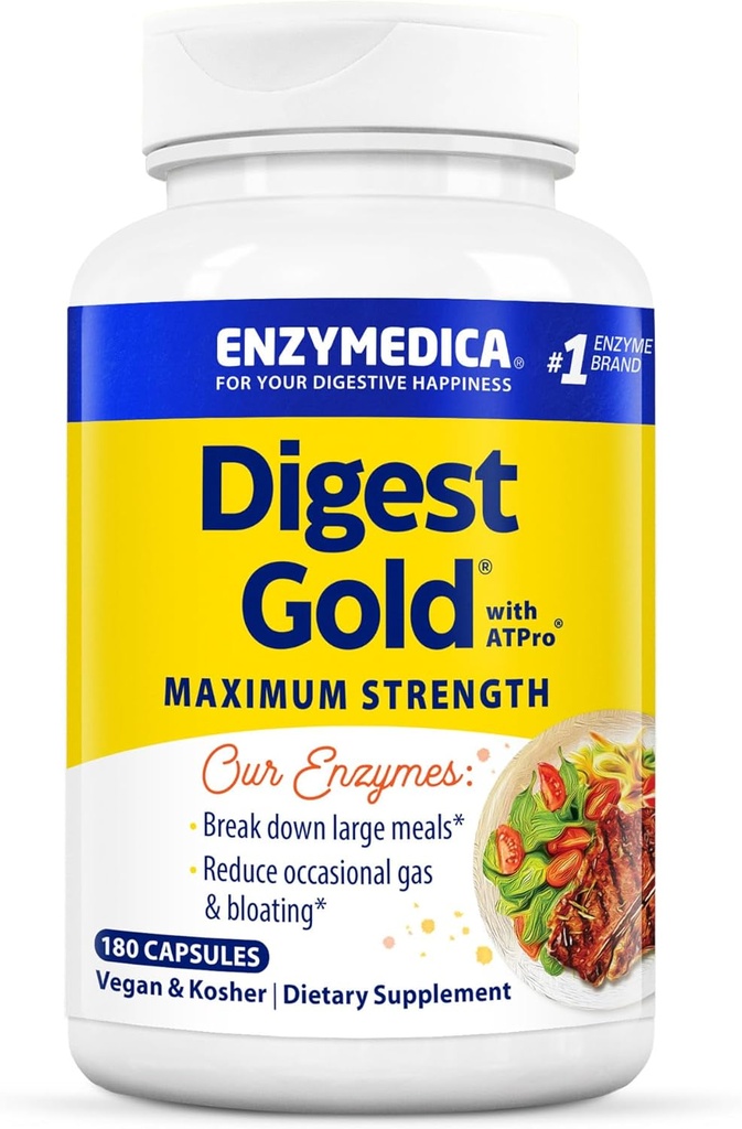 Enzymedica Digest Gold + ATPro, Maximale Digestieve Ondersteuning, 180 Capsules