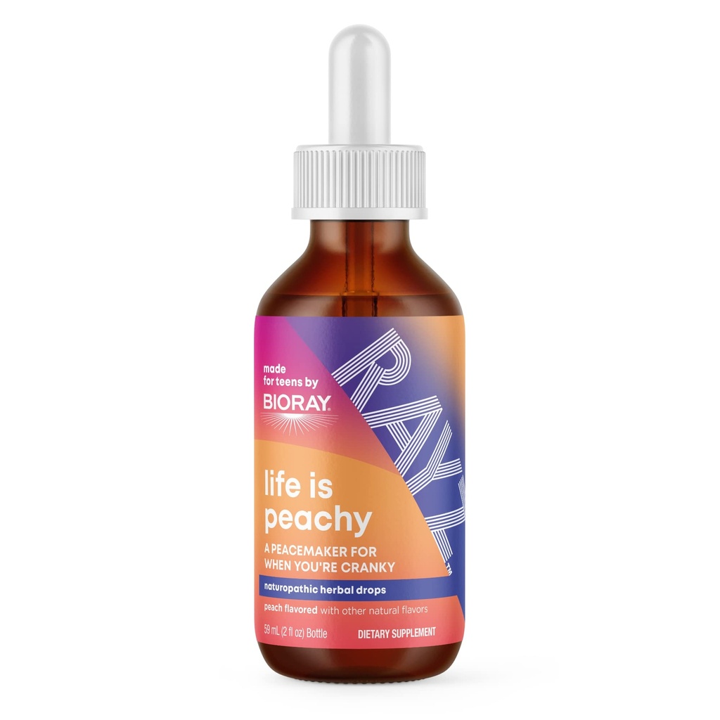 BIORAY RAYZ Life is Peachy, Peach Flavor - 2 fl oz - For Teens 12-18 Years Old